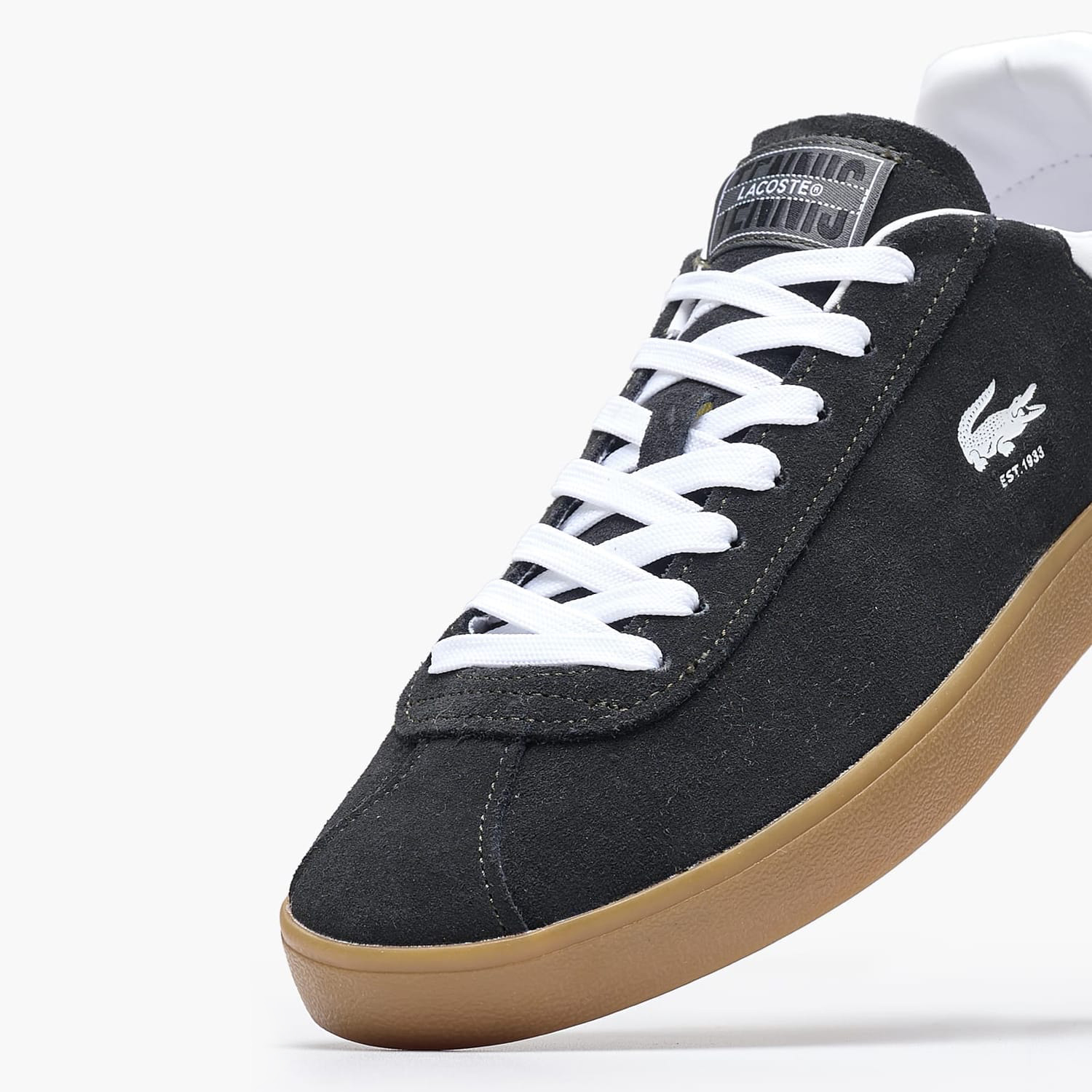 Ανδρικά Παπούτσια Casual Baseshot.224 Μαύρο Δέρμα Καστόρι Lacoste