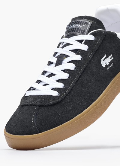 Ανδρικά Παπούτσια Casual L001.7Sma Μαύρο Δέρμα Lacoste