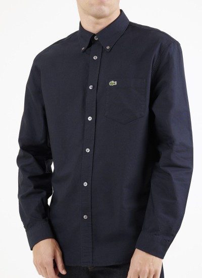 Ανδρικά Παπούτσια Casual L001.7Sma Μαύρο Δέρμα Lacoste