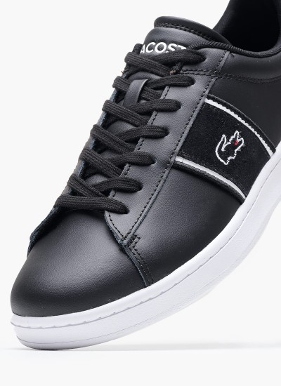 Ανδρικά Παπούτσια Casual L001.7Sma Μαύρο Δέρμα Lacoste