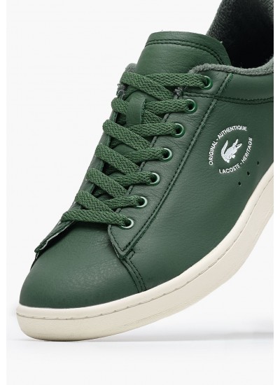 Ανδρικά Παπούτσια Casual Carnaby Πράσινο Δέρμα Lacoste