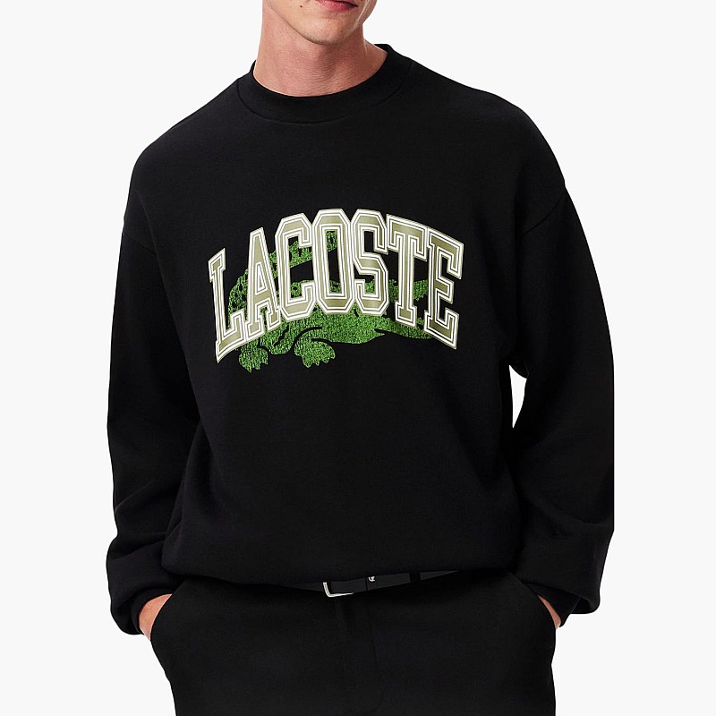 Ανδρικά Φούτερ SH2850 Μαύρο Βαμβάκι Lacoste