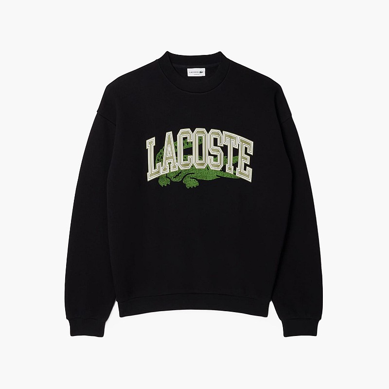 Ανδρικά Φούτερ SH2850 Μαύρο Βαμβάκι Lacoste