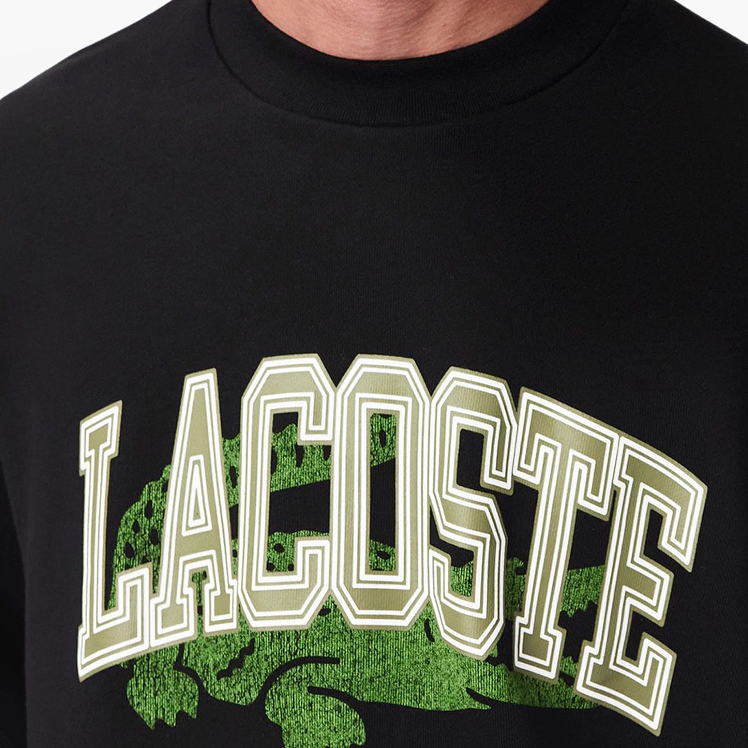 Ανδρικά Φούτερ SH2850 Μαύρο Βαμβάκι Lacoste