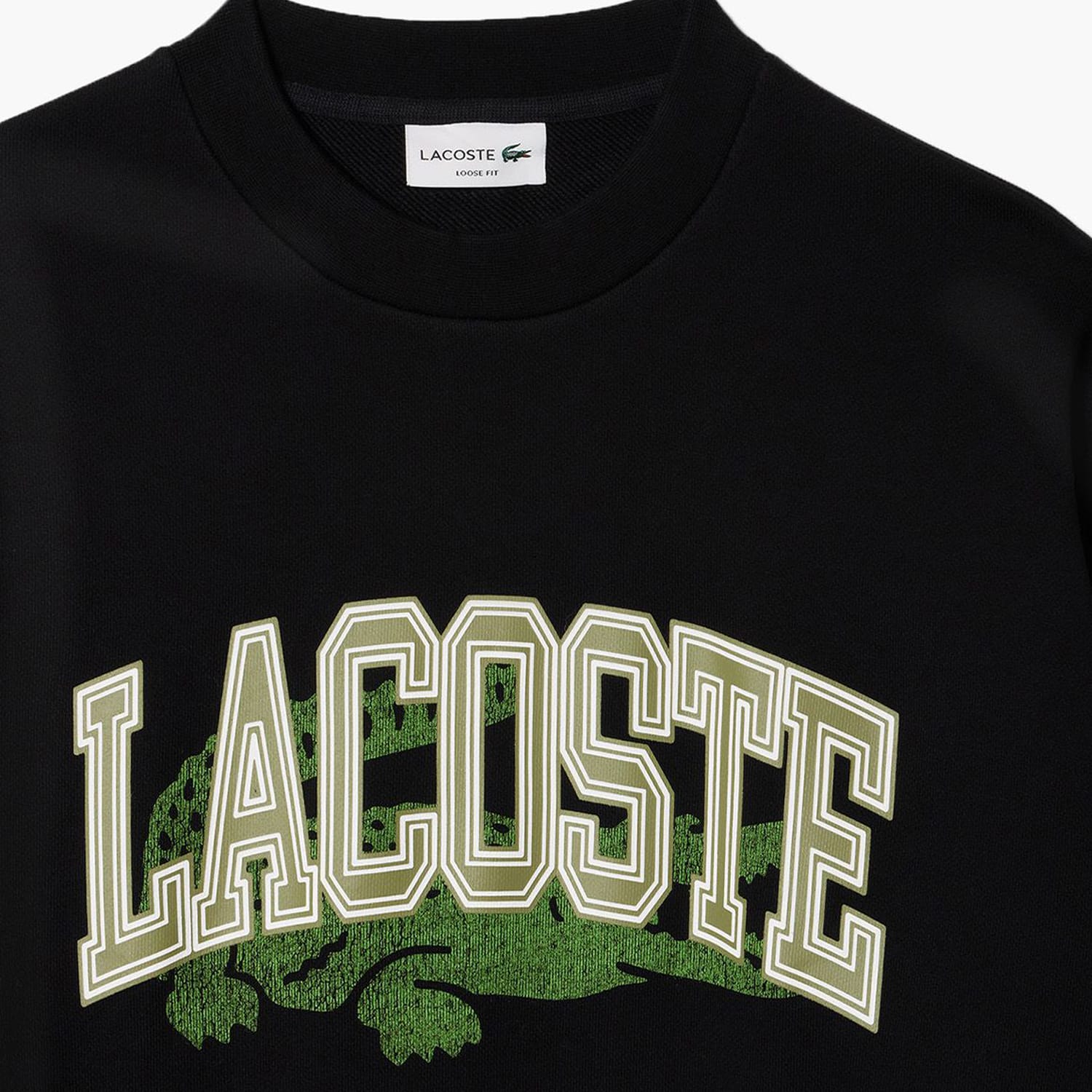 Ανδρικά Φούτερ SH2850 Μαύρο Βαμβάκι Lacoste