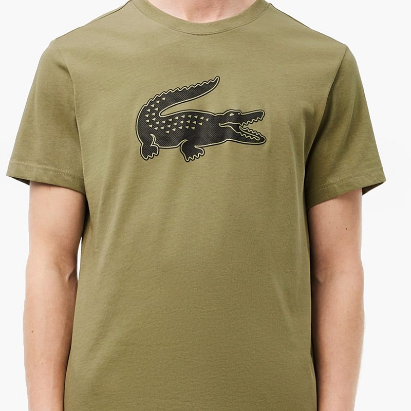 Ανδρικές Μπλούζες Sport.Print23 Χακί Βαμβάκι Lacoste