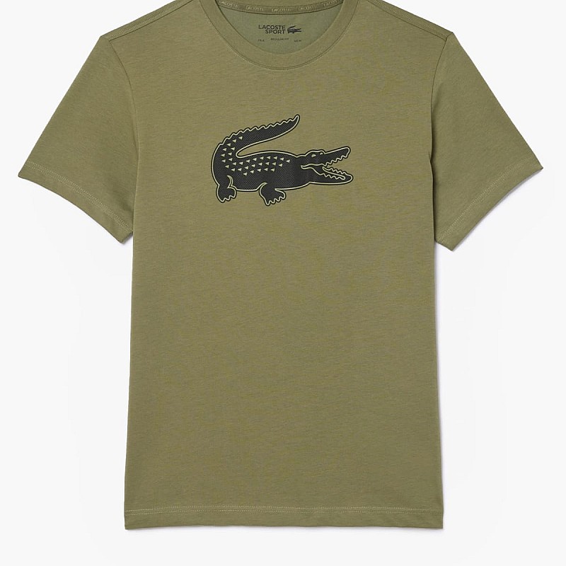 Ανδρικές Μπλούζες Sport.Print23 Χακί Βαμβάκι Lacoste
