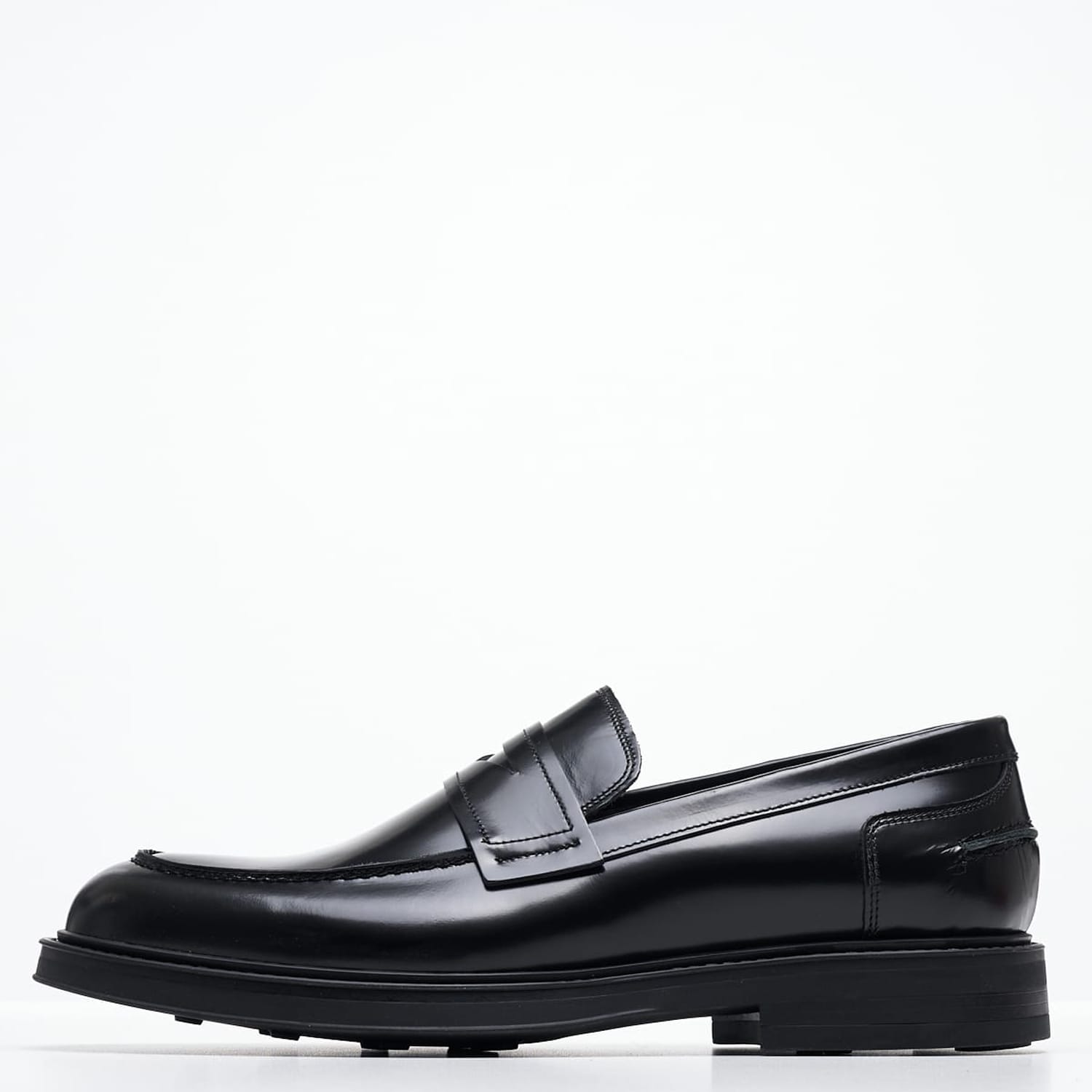 Men Moccasins 72S8 Black Leather Frau