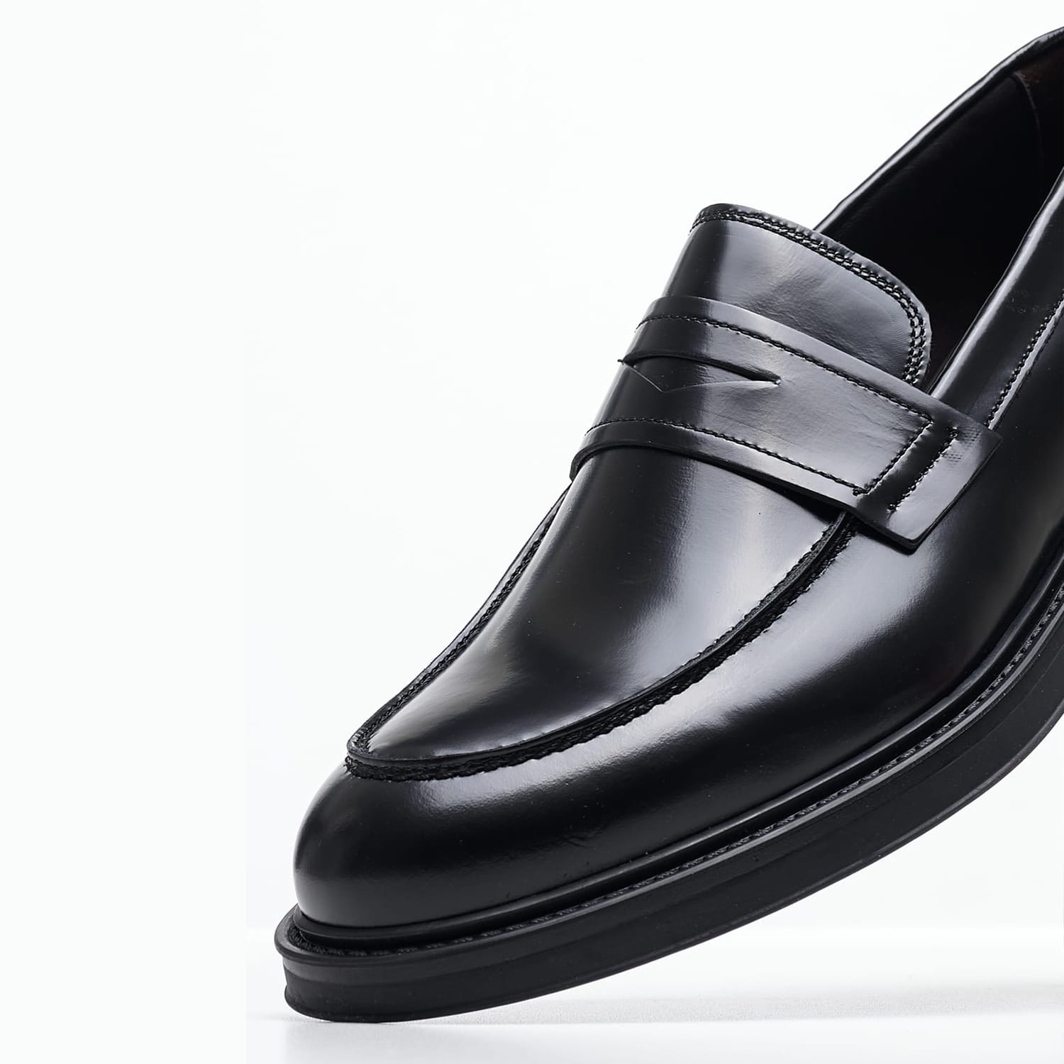Men Moccasins 72S8 Black Leather Frau