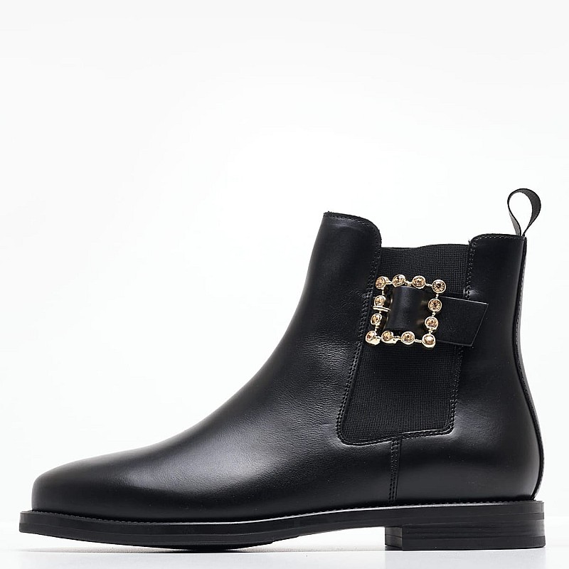 Women Boots 98Z8 Black Leather Frau