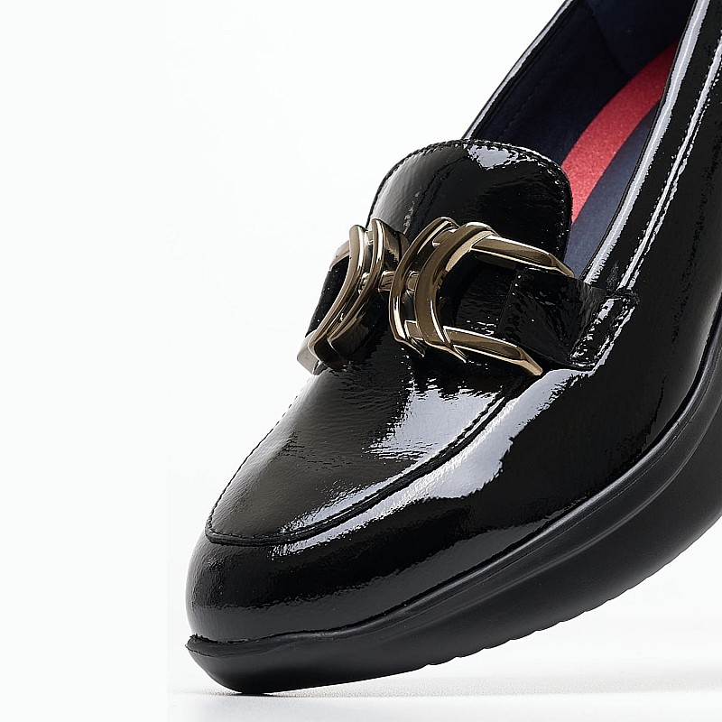 Women Moccasins 30034 Black Patent Leather Callaghan