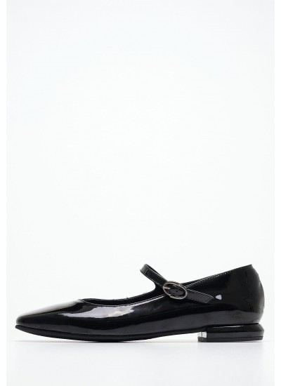 Γυναικείες Μπαλαρίνες Elastic.Ballerina Μαύρο Δέρμα Tommy Hilfiger