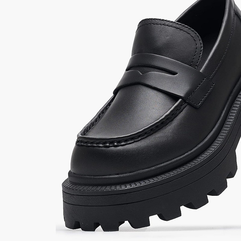 Women Moccasins True Black Leather Windsor Smith