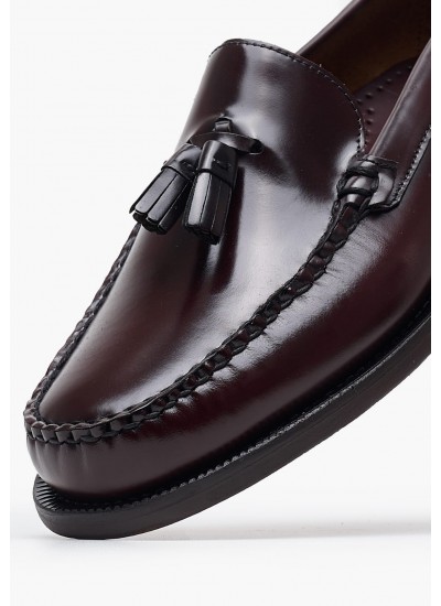Ανδρικά Μοκασίνια Classic.Will Μπορντό Δέρμα Sebago