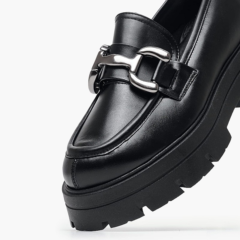 Women Moccasins 3000.4 Black Leather MAKIS KOTRIS