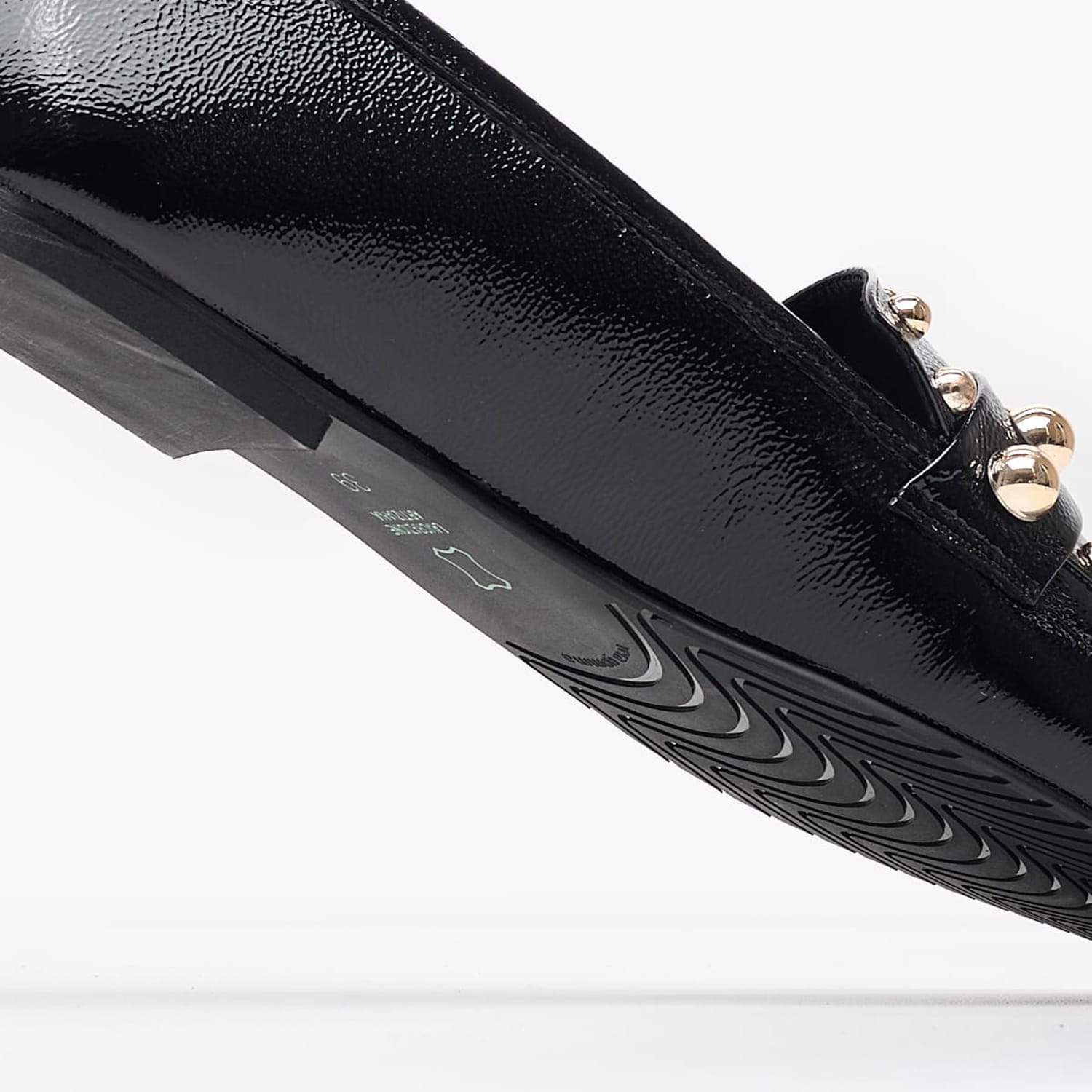 Women Moccasins K.001 Black Patent Leather MAKIS KOTRIS