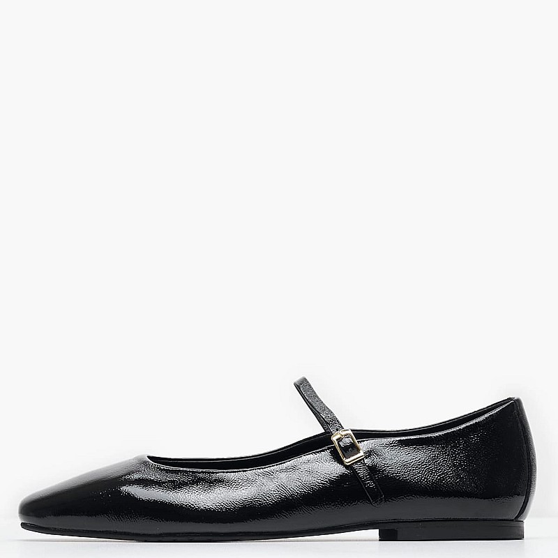 Women Balerinas K.002 Black Patent Leather MAKIS KOTRIS