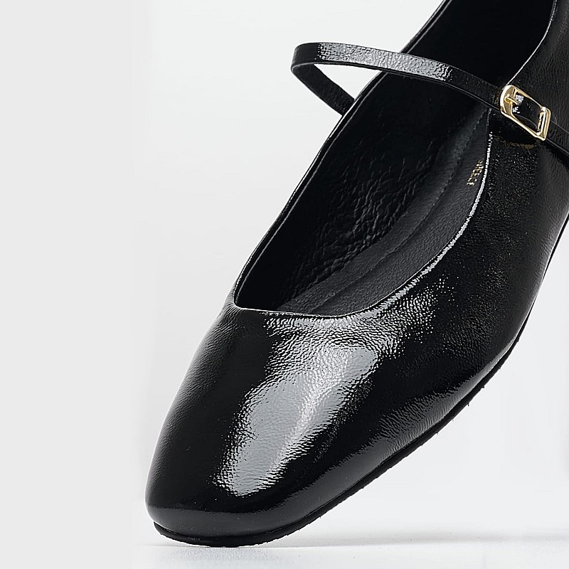 Women Balerinas K.002 Black Patent Leather MAKIS KOTRIS