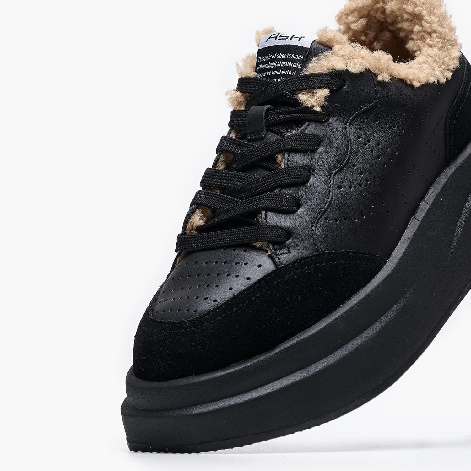 Γυναικεία Παπούτσια Casual Impuls.Fur Μαύρο Δέρμα Ash