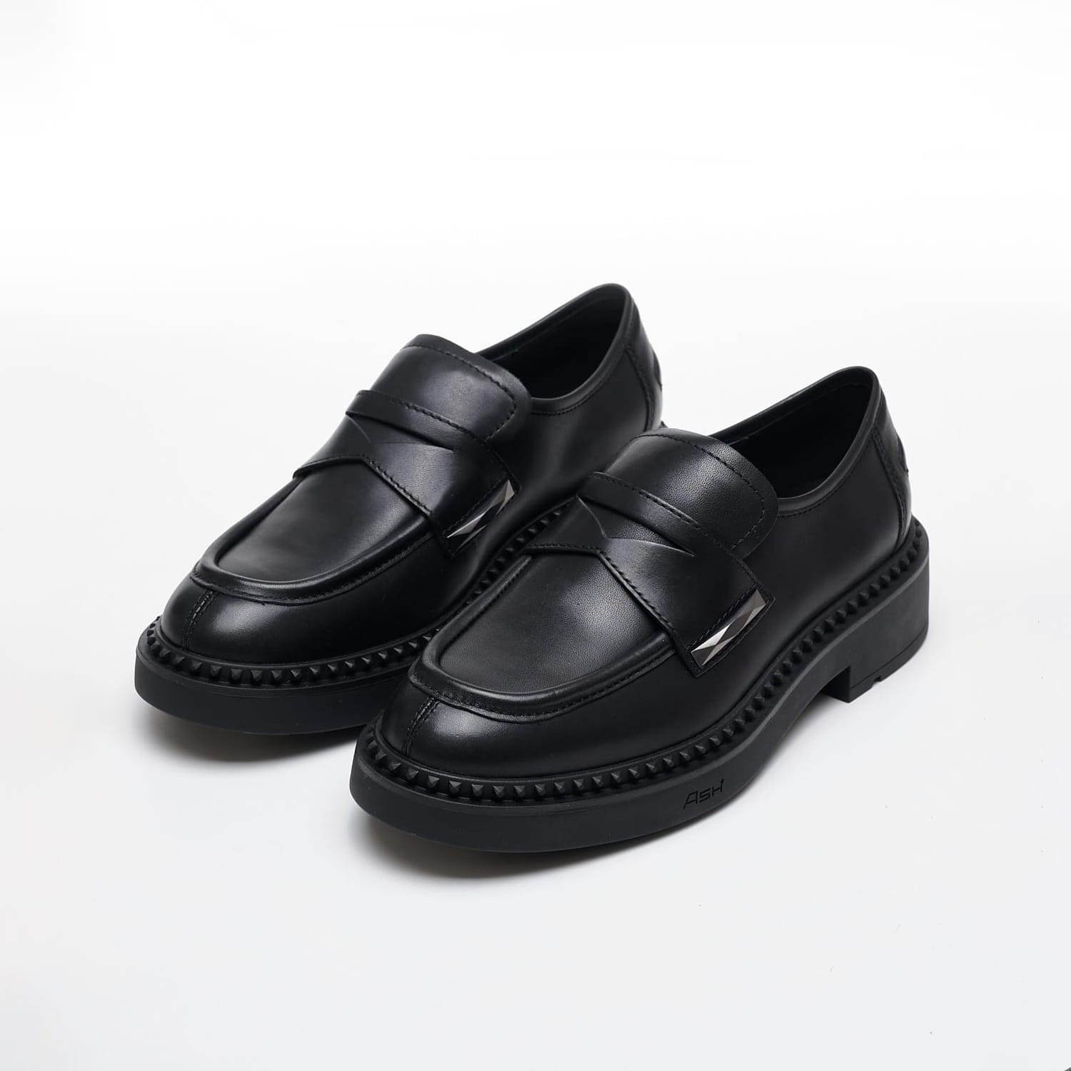 Women Moccasins Medusa Black Leather Ash Women Moccasins Medusa Black Leather Ash