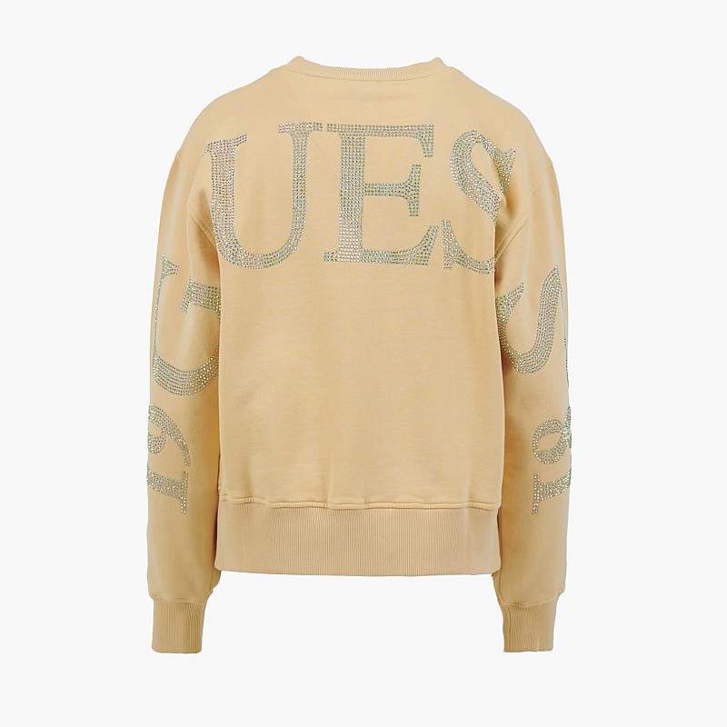 Women's Footers Big.Sweatshirt Yellow Cotton Guess
