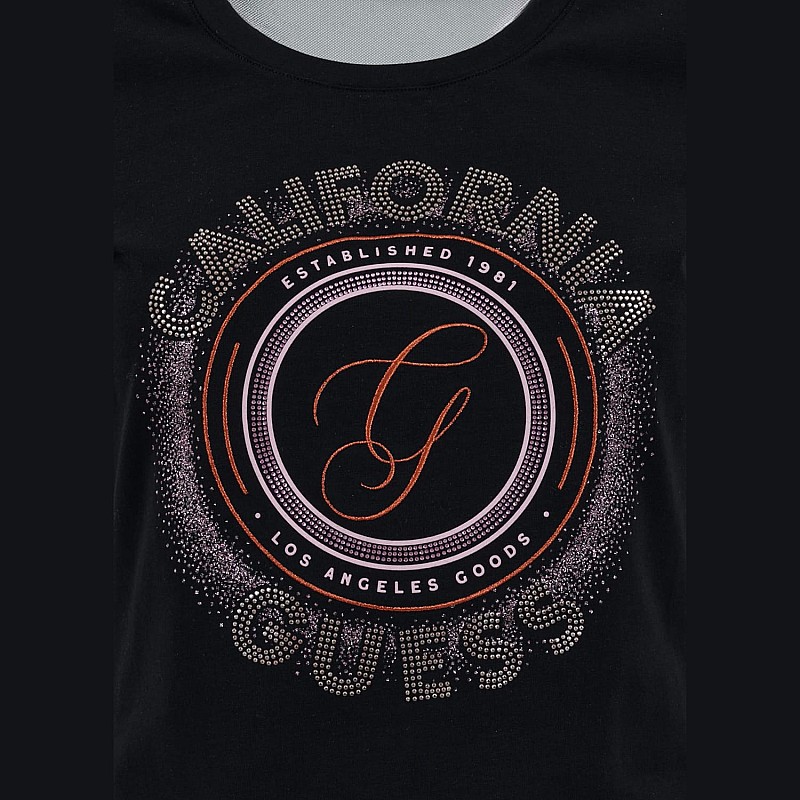 Γυναικείες Μπλούζες - Τοπ Cn.Lg.Tee Μαύρο Βαμβάκι Guess