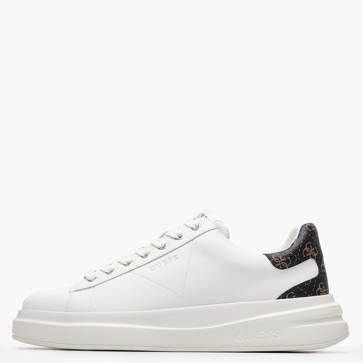 Ανδρικά Παπούτσια Casual Elba.B Άσπρο Δέρμα Guess