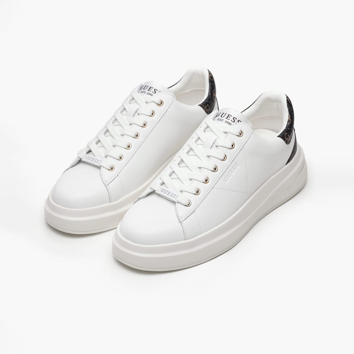 Ανδρικά Παπούτσια Casual Elba.B Άσπρο Δέρμα Guess Ανδρικά Παπούτσια Casual Elba.B Άσπρο Δέρμα Guess