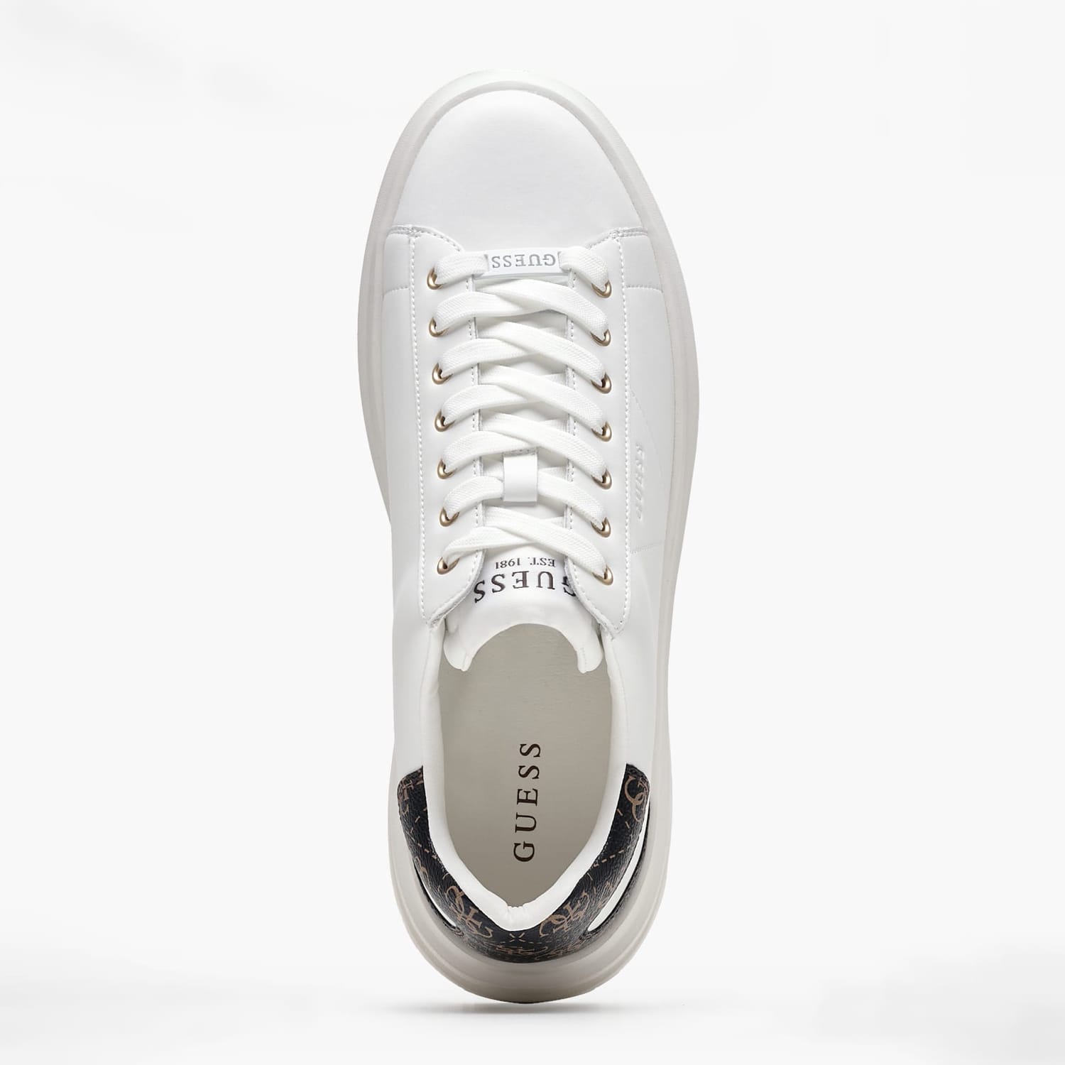 Ανδρικά Παπούτσια Casual Elba.B Άσπρο Δέρμα Guess Ανδρικά Παπούτσια Casual Elba.B Άσπρο Δέρμα Guess