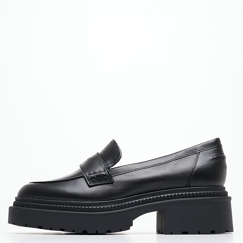 Women Moccasins Finda Black Leather Guess