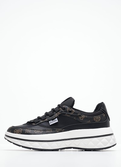 Ανδρικά Παπούτσια Casual Vibo.24 Μαύρο Δέρμα Guess