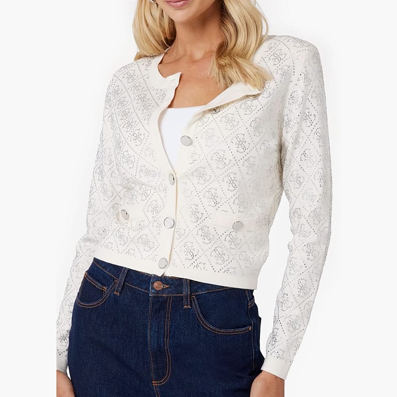 Women Cardigans Ls.Stones.4G Beige Viscose Guess