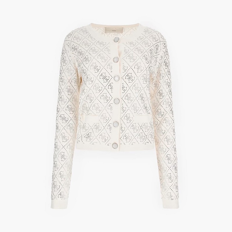 Women Cardigans Ls.Stones.4G Beige Viscose Guess