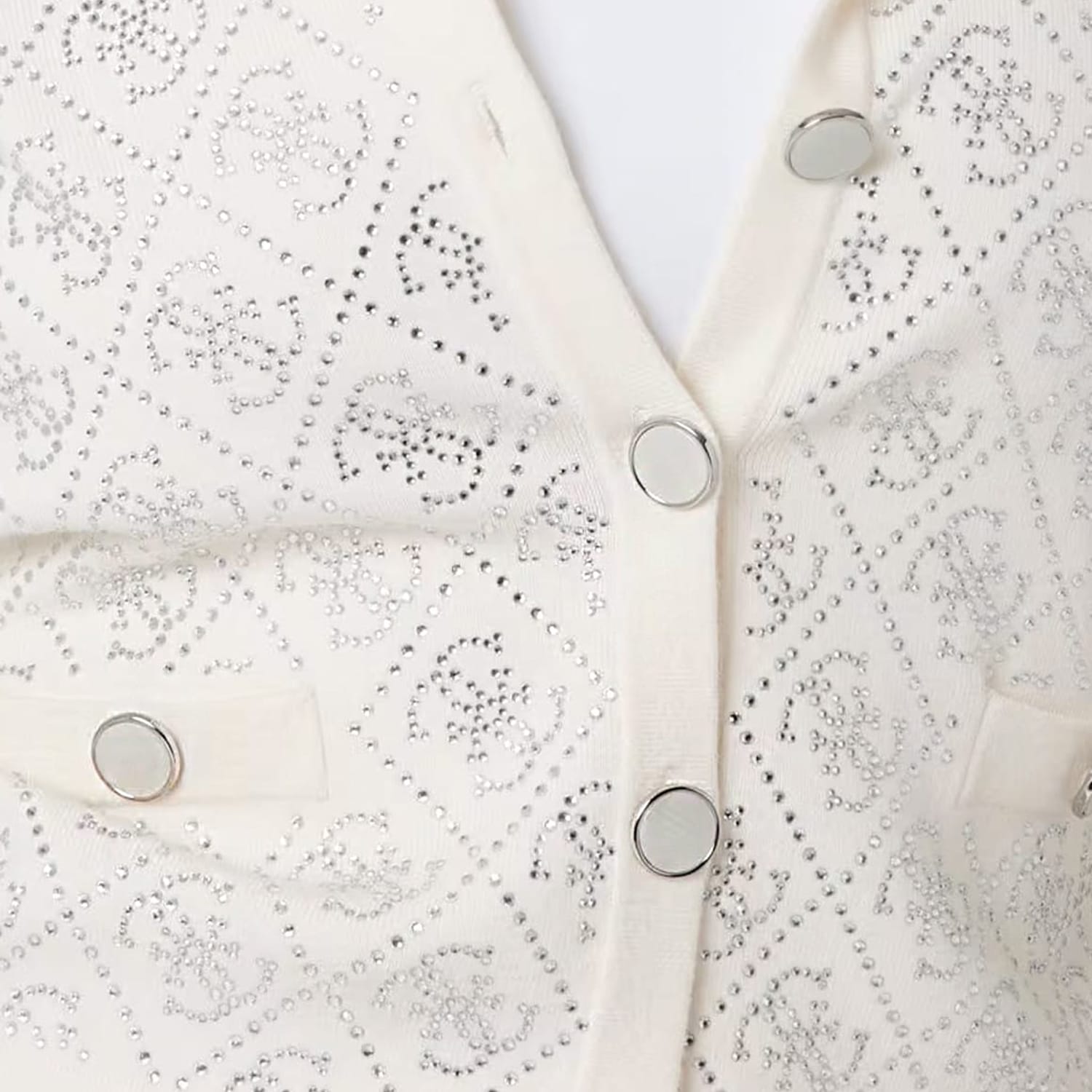 Women Cardigans Ls.Stones.4G Beige Viscose Guess Women Cardigans Ls.Stones.4G Beige Viscose Guess