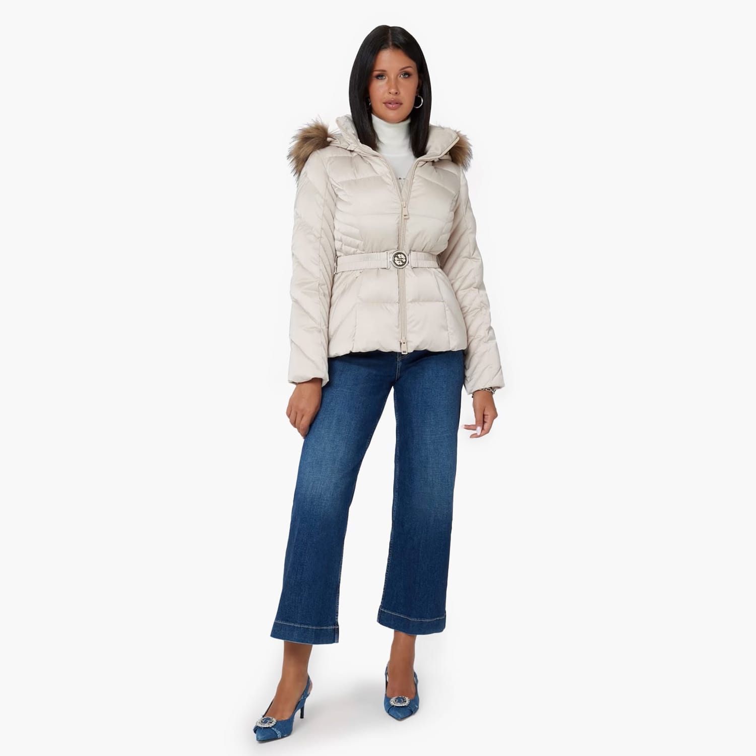 Women Coats - Jackets New.Olga Beige Polyester Guess Women Coats - Jackets New.Olga Beige Polyester Guess