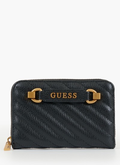 Γυναικεία Πορτοφόλια Emilee.Zip Μαύρο ECOleather Guess