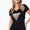 Γυναικείες Μπλούζες - Τοπ Ss.Triangle.Tiger Μαύρο Βαμβάκι Guess Γυναικείες Μπλούζες - Τοπ Ss.Triangle.Tiger Μαύρο Βαμβάκι Guess