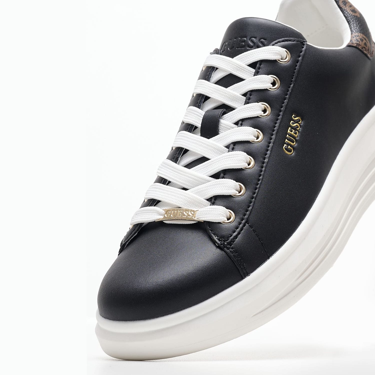 Γυναικεία Παπούτσια Casual Vibo.24W Μαύρο Δέρμα Guess