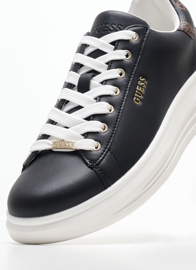 Ανδρικά Παπούτσια Casual Vibo.24 Μαύρο Δέρμα Guess