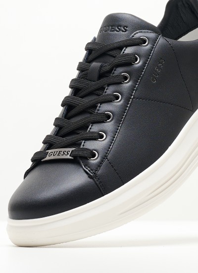 Ανδρικά Παπούτσια Casual Vibo.24 Μαύρο Δέρμα Guess