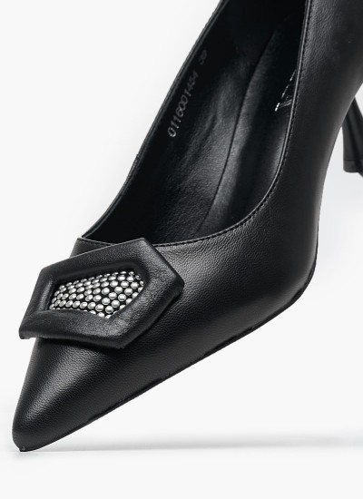 Γυναικείες Γόβες & Peeptoes Ψηλές 2342.5001 Μωβ Δέρμα Mortoglou