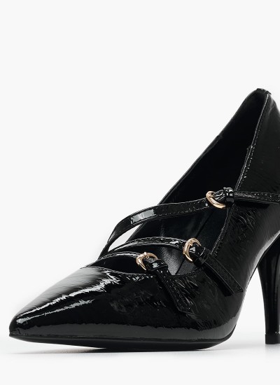 Γυναικείες Γόβες & Peeptoes Ψηλές 2342.5001 Μωβ Δέρμα Mortoglou