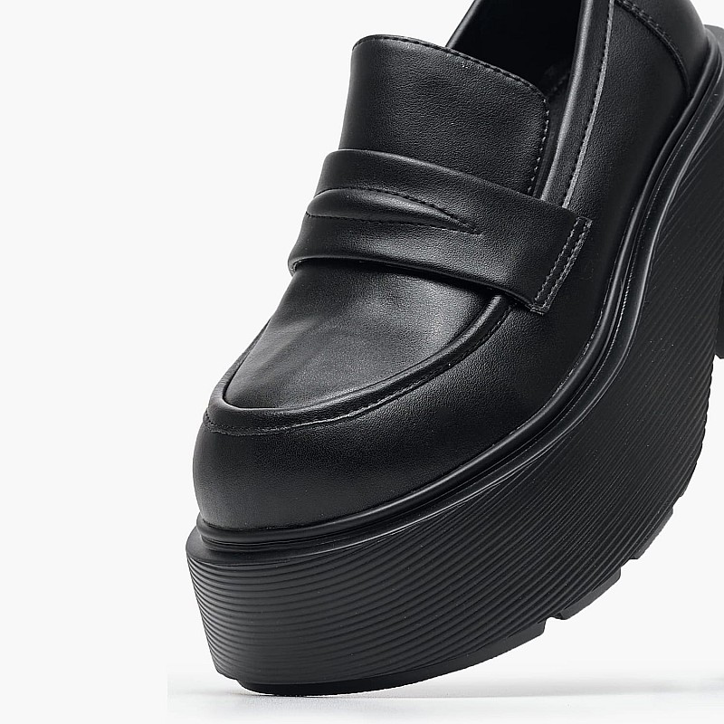Women Moccasins 116001482 Black Leather Mortoglou