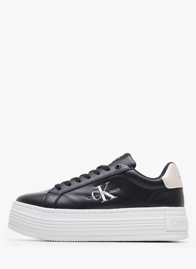 Women Casual Shoes Bold.Flat.Low Black Leather Calvin Klein