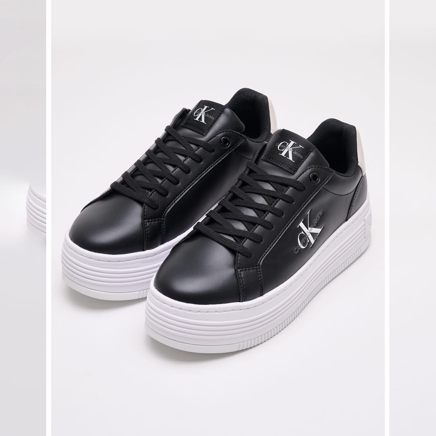 Γυναικεία Παπούτσια Casual Bold.Flat.Low Μαύρο Δέρμα Calvin Klein Casual - Sneakers Calvin Klein Bold.Flat.Low-Black