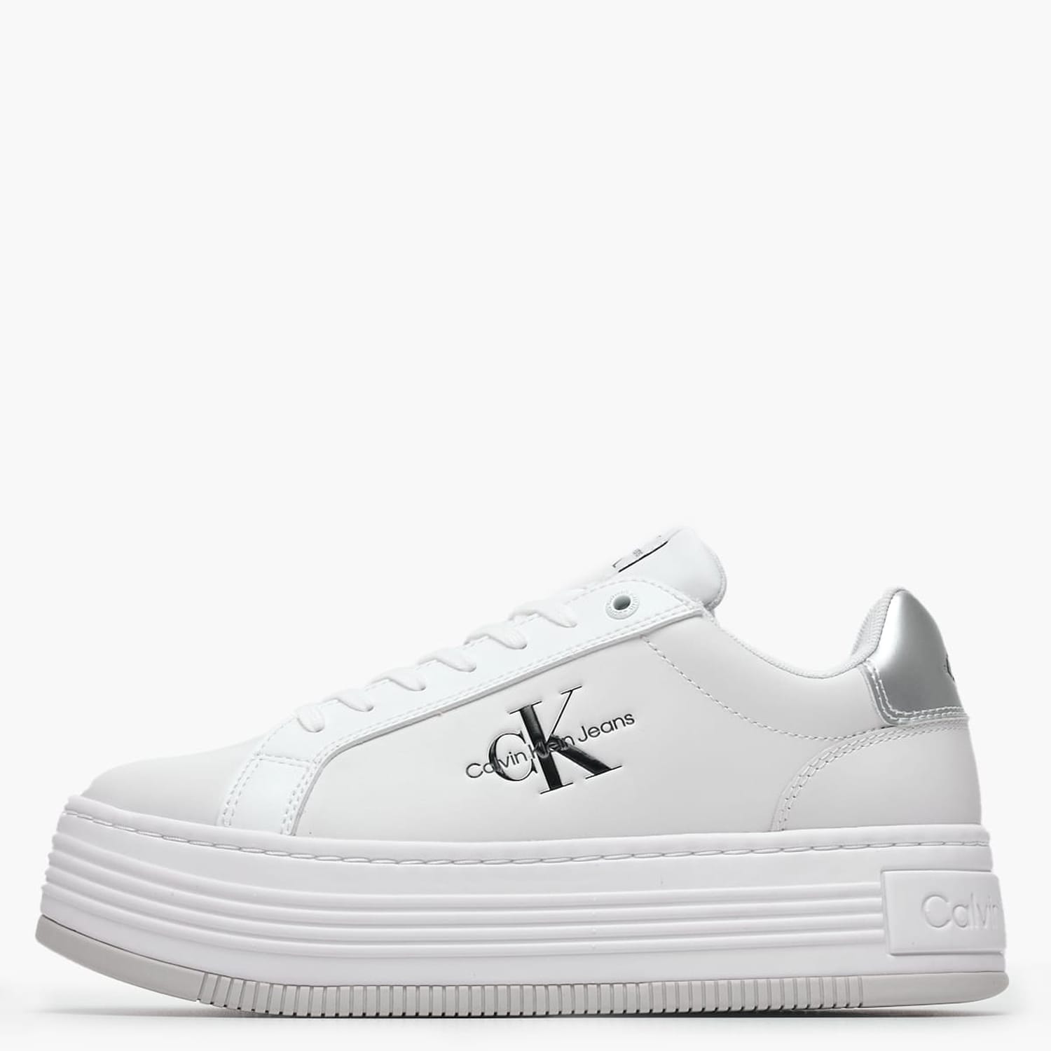 Γυναικεία Παπούτσια Casual Bold.Flat.Low Άσπρο Δέρμα Calvin Klein