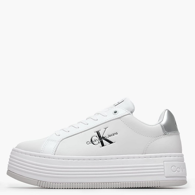 Γυναικεία Παπούτσια Casual Bold.Flat.Low Άσπρο Δέρμα Calvin Klein