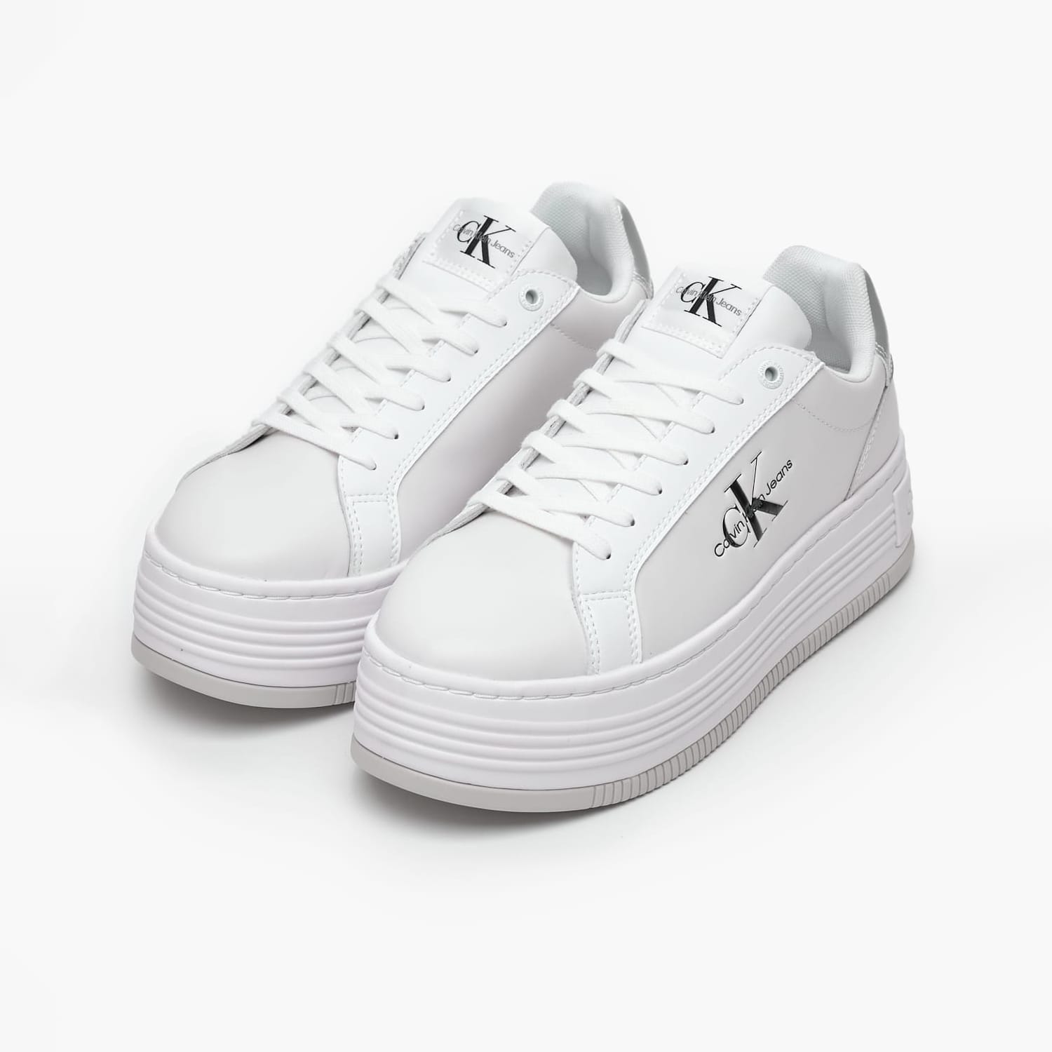 Γυναικεία Παπούτσια Casual Bold.Flat.Low Άσπρο Δέρμα Calvin Klein Γυναικεία Παπούτσια Casual Bold.Flat.Low Άσπρο Δέρμα Calvin Klein