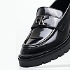 Women Moccasins Combat.Loafer Black Leather Calvin Klein Women Moccasins Combat.Loafer Black Leather Calvin Klein