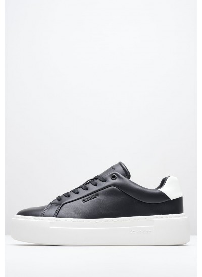 Γυναικεία Παπούτσια Casual Bold.Flat.Low Μαύρο Δέρμα Calvin Klein